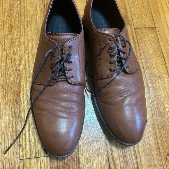 Cole Haan Men's 11.5 M Holland Grand Plain Toe Oxford Brown Leather Shoes - Picture 2 of 9